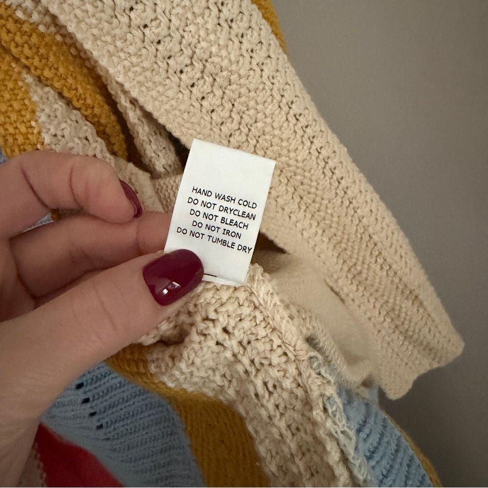 Judith March Colorful Striped Knit Sweater Cardigan Women’s Size M - Picture 6 of 10